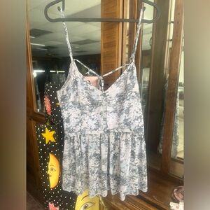 Gray and lavender Printed Spaghetti Strap tank top